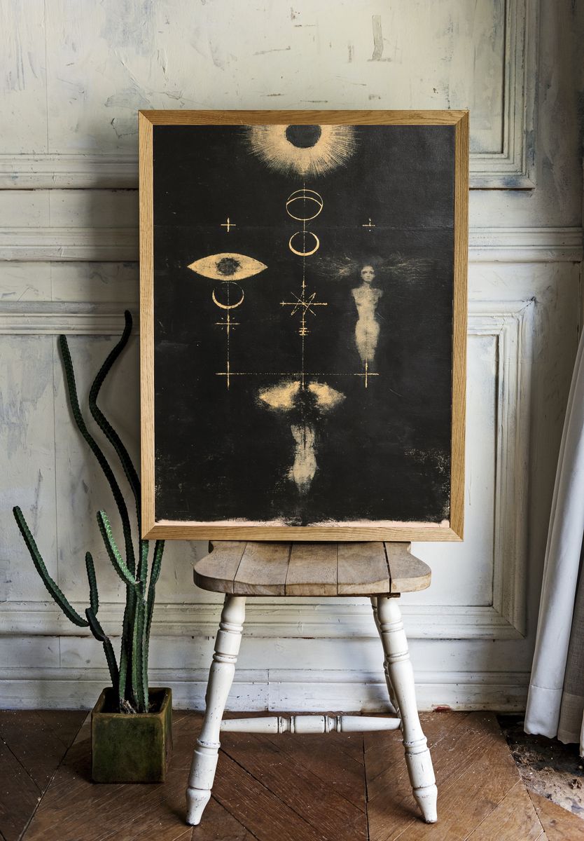 Mystic Occult Symbols Fine-Art Poster. — room view 1