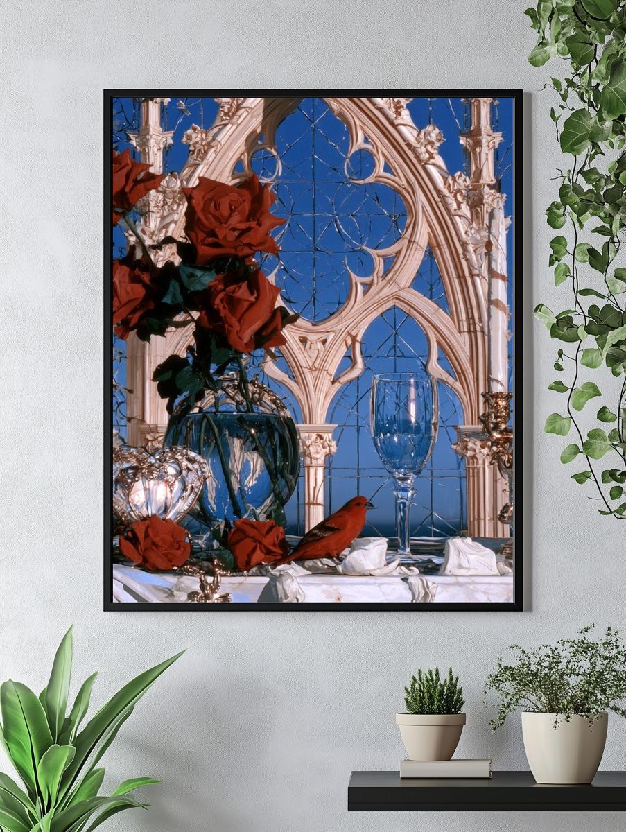 Gothic Roses Still Life Poster. — room view 4