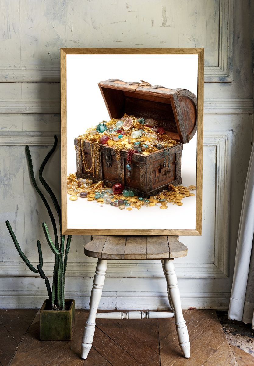 Treasure Chest Still Life Print. — room view 1