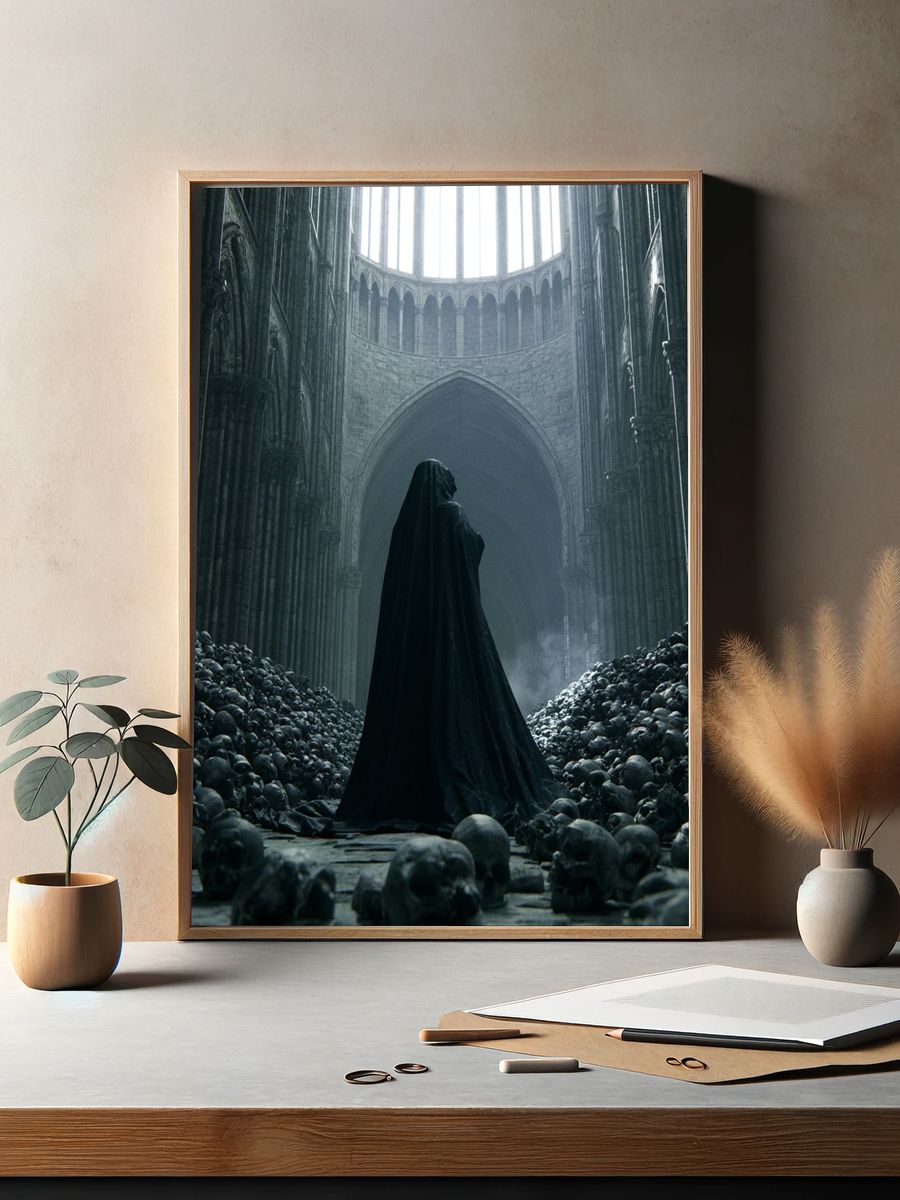 Gothic Cathedral of Skulls — Dark Print. — room view 2