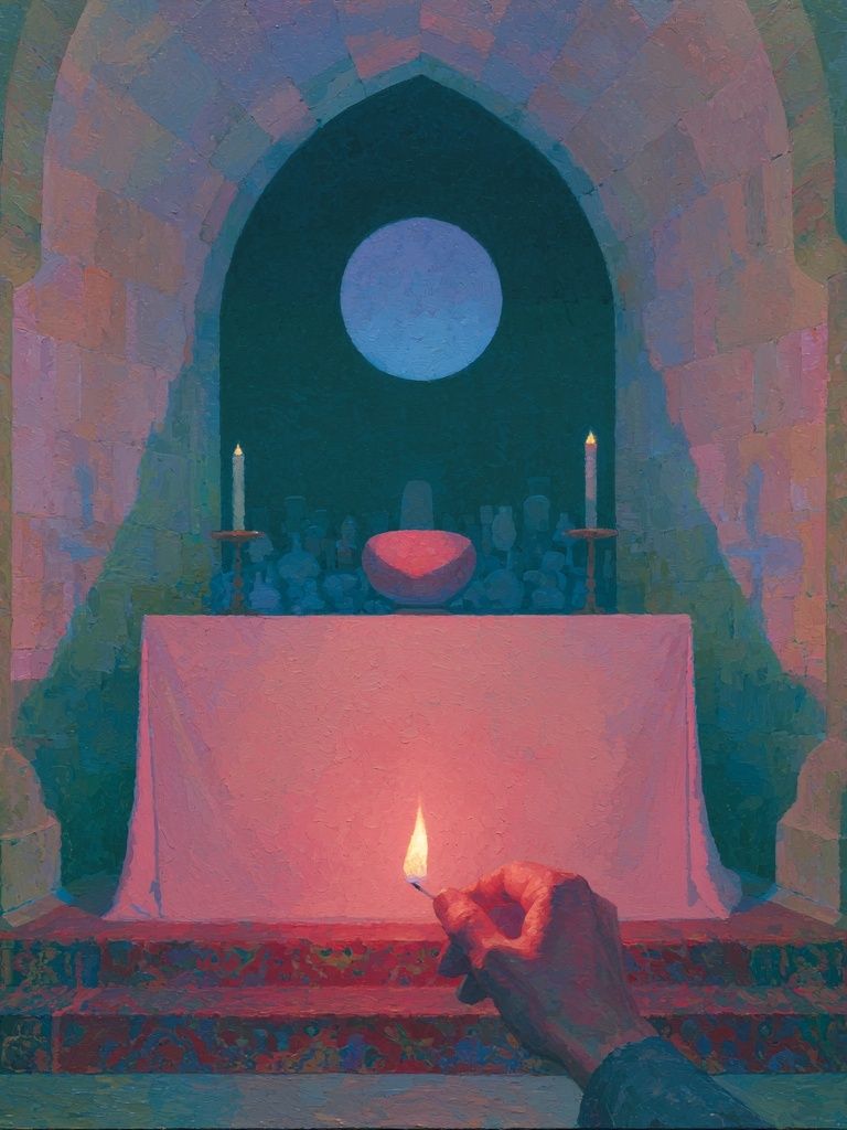 Mystic Altar Candlelight Poster. poster detail