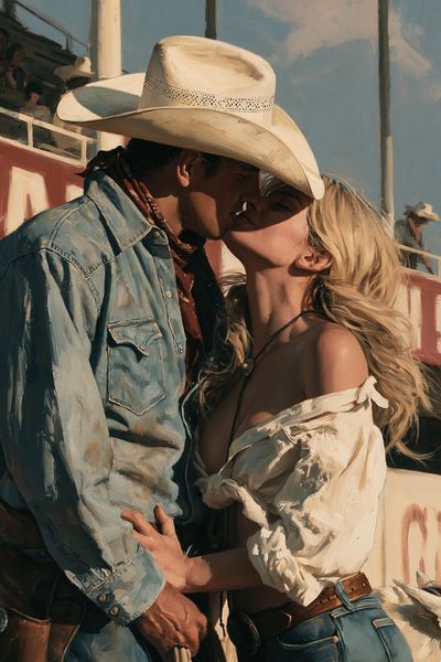 Cowboy Romance — Fine-Art Print. poster