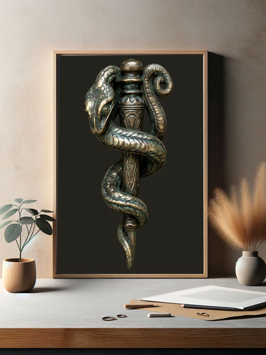 Serpent Staff Sculpture Poster. — room view 2