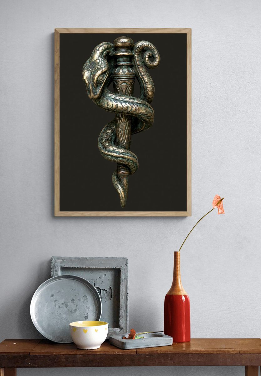 Serpent Staff Sculpture Poster. — room view 3