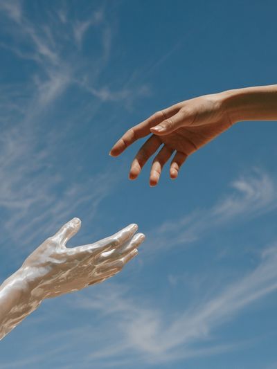 Reaching Hands Surrealism Print.