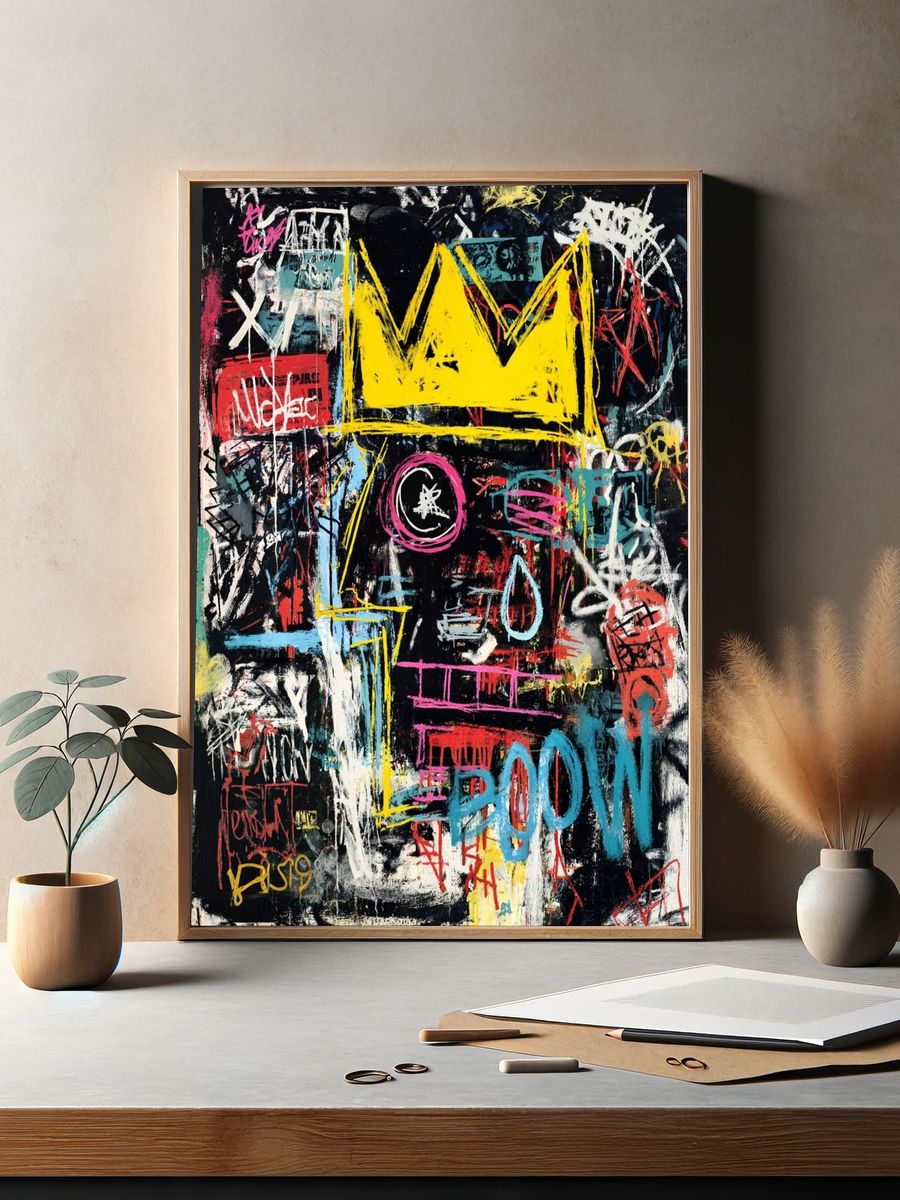Graffiti Crown Abstract Poster. — room view 2