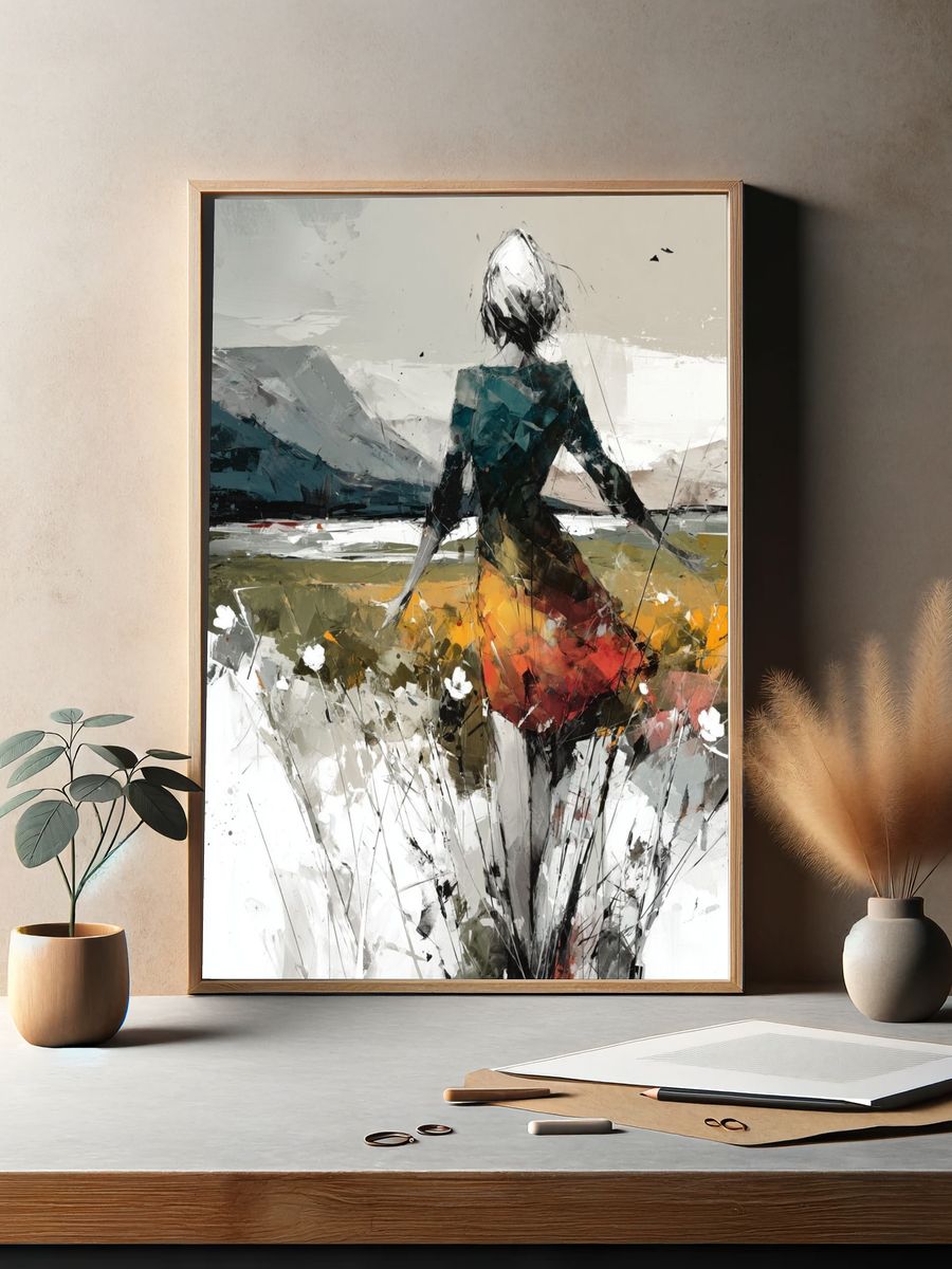 Abstract Woman in Landscape Print. — room view 2