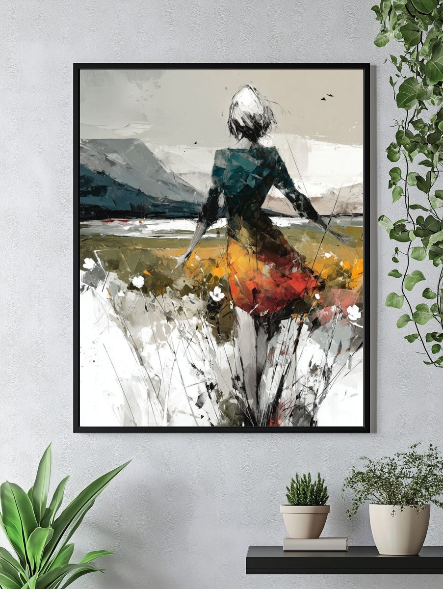 Abstract Woman in Landscape Print. — room view 4