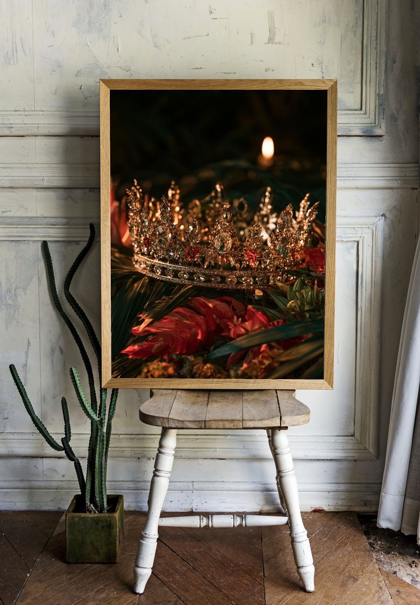 Jeweled Crown Still Life Poster. — room view 1
