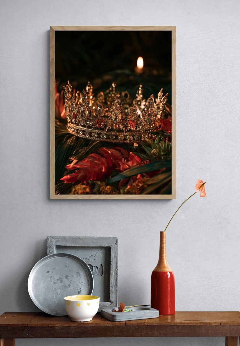 Jeweled Crown Still Life Poster. — room view 3
