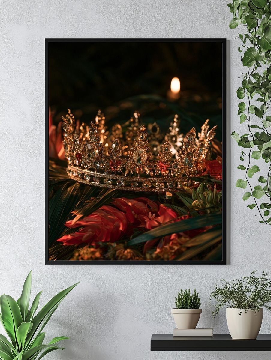 Jeweled Crown Still Life Poster. — room view 4