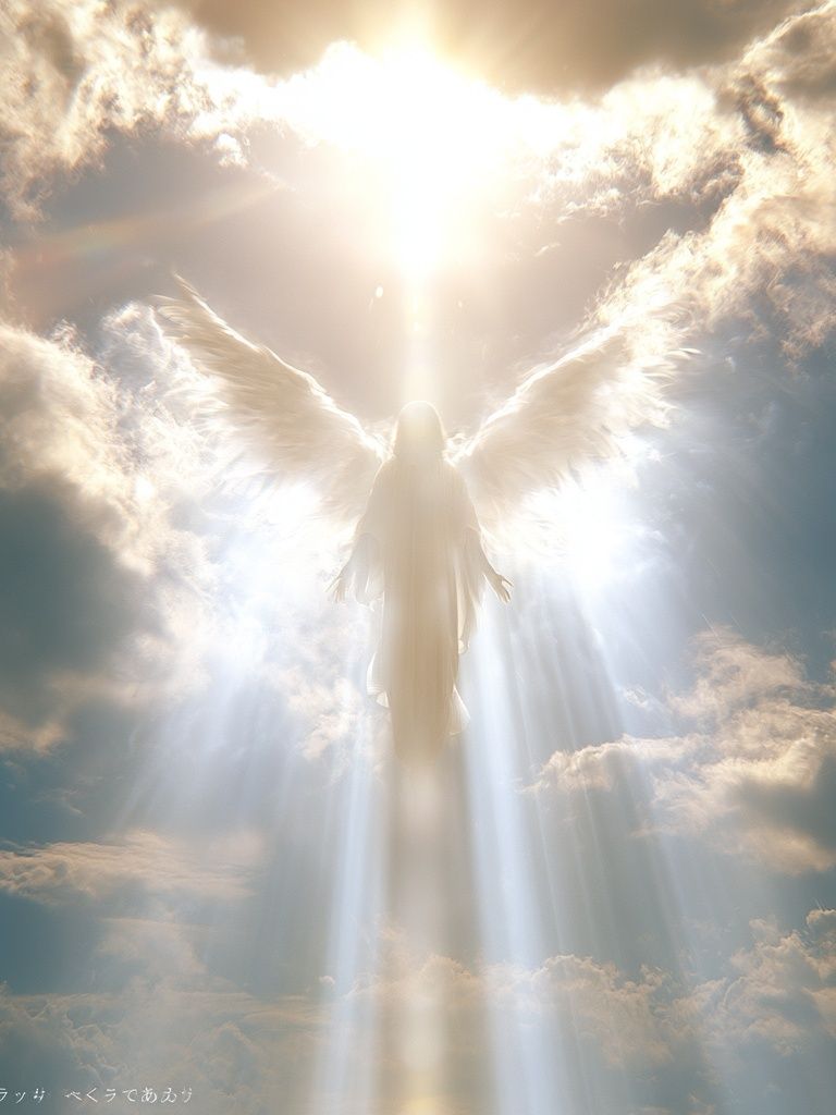 Celestial Angel in Clouds Poster. poster detail