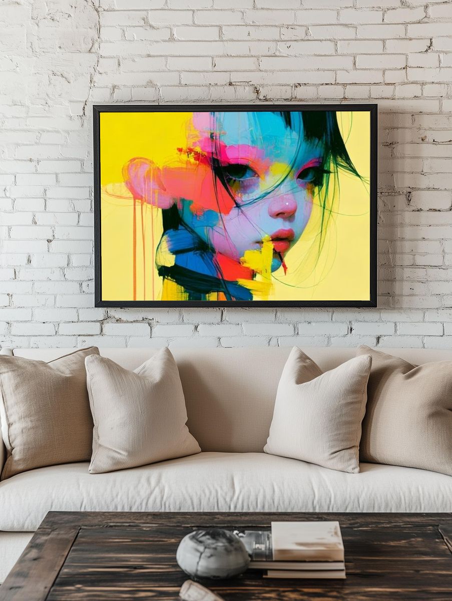 Color Splash Portrait Poster. room preview