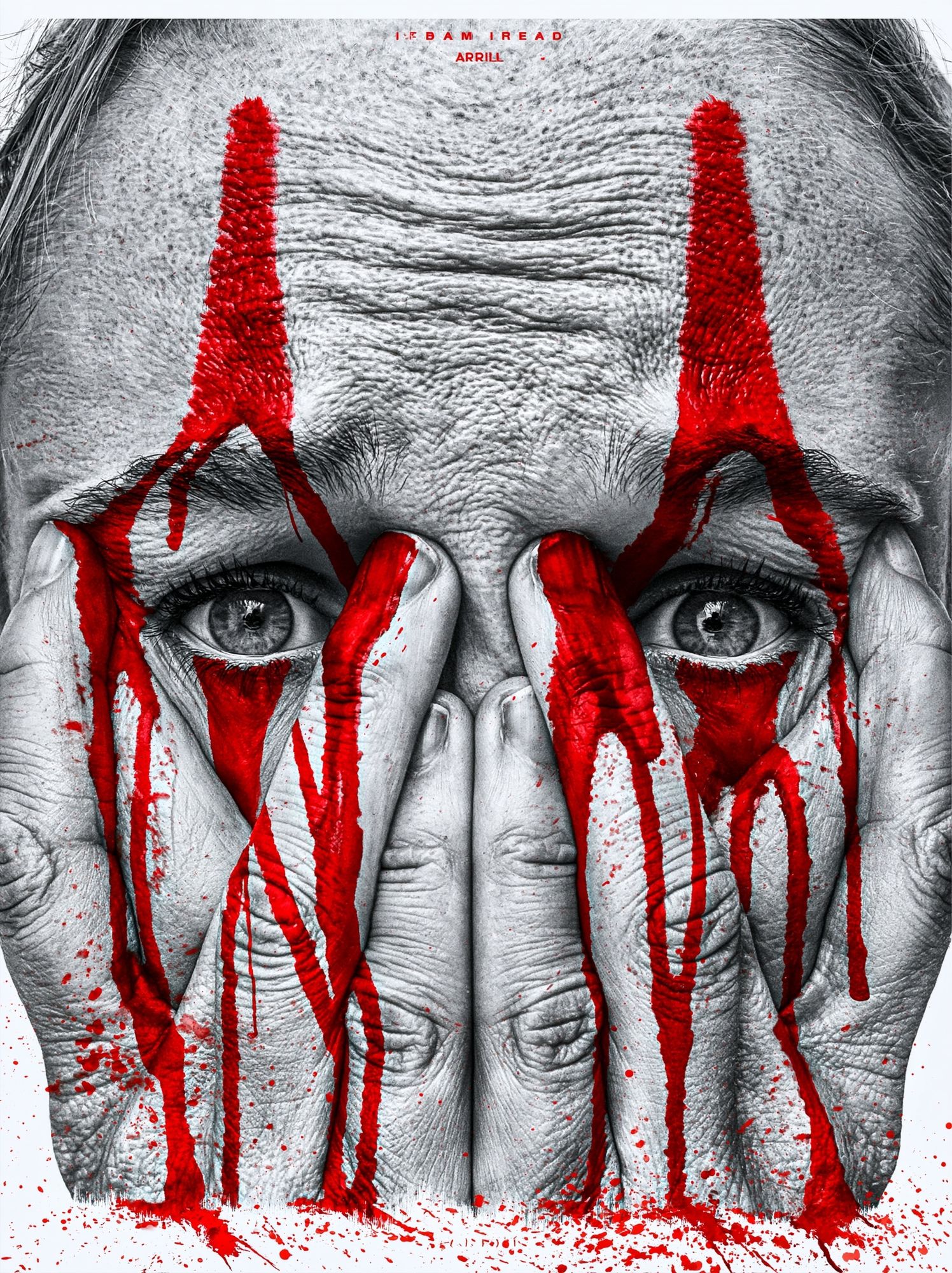 Red Paint Face Horror Print. poster detail