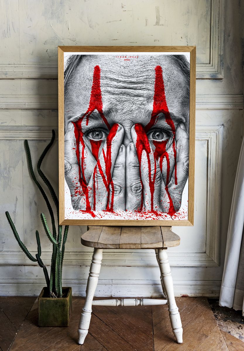 Red Paint Face Horror Print. — room view 1