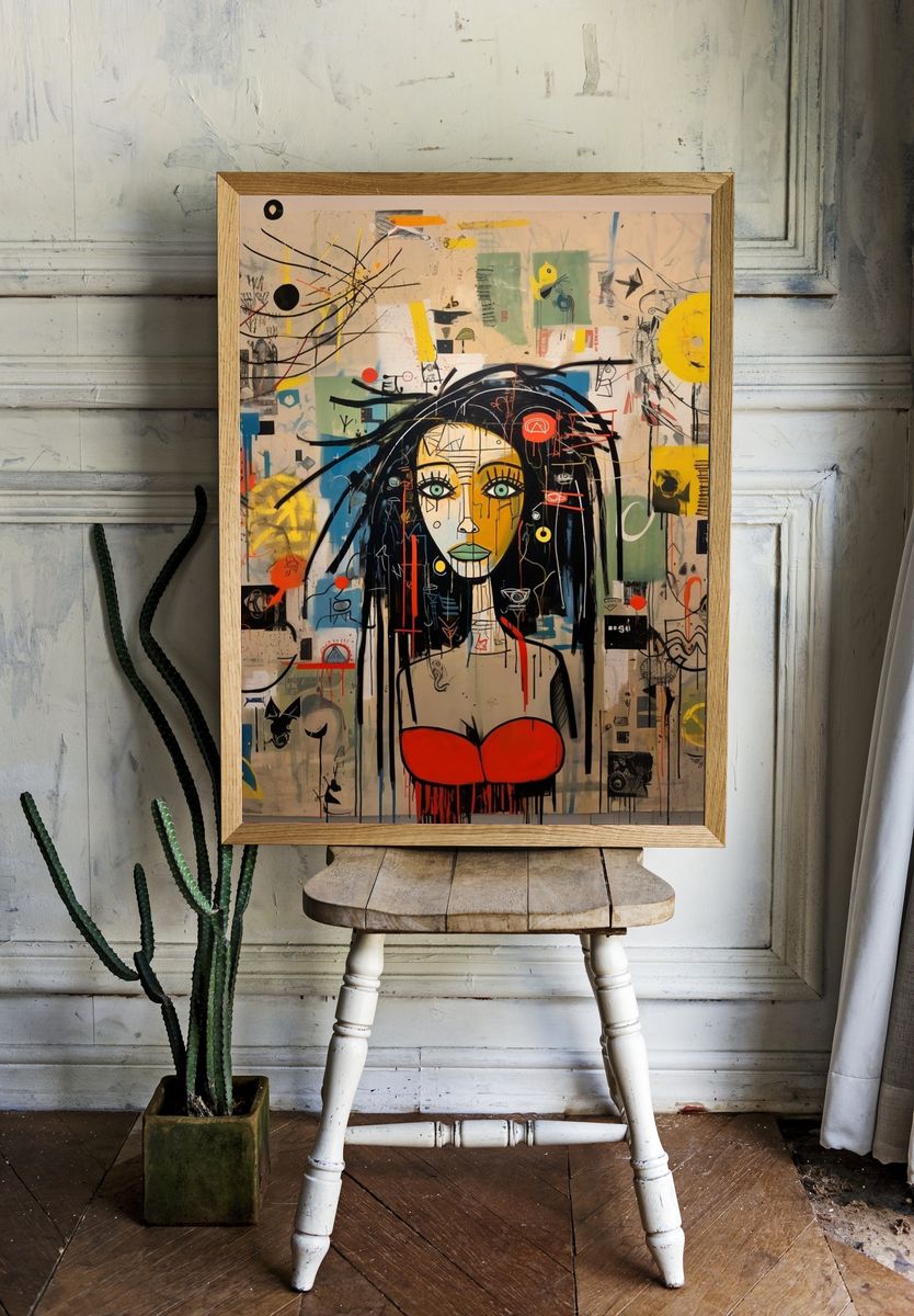 Graffiti Woman Portrait Poster. room preview
