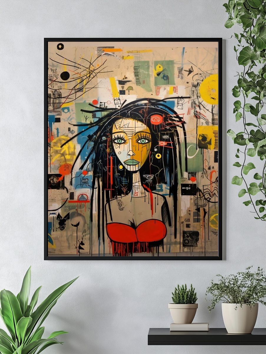 Graffiti Woman Portrait Poster. — room view 4