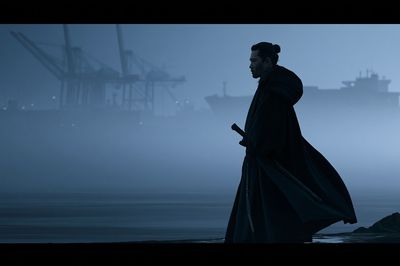 Samurai Harbor Silhouette Poster.
