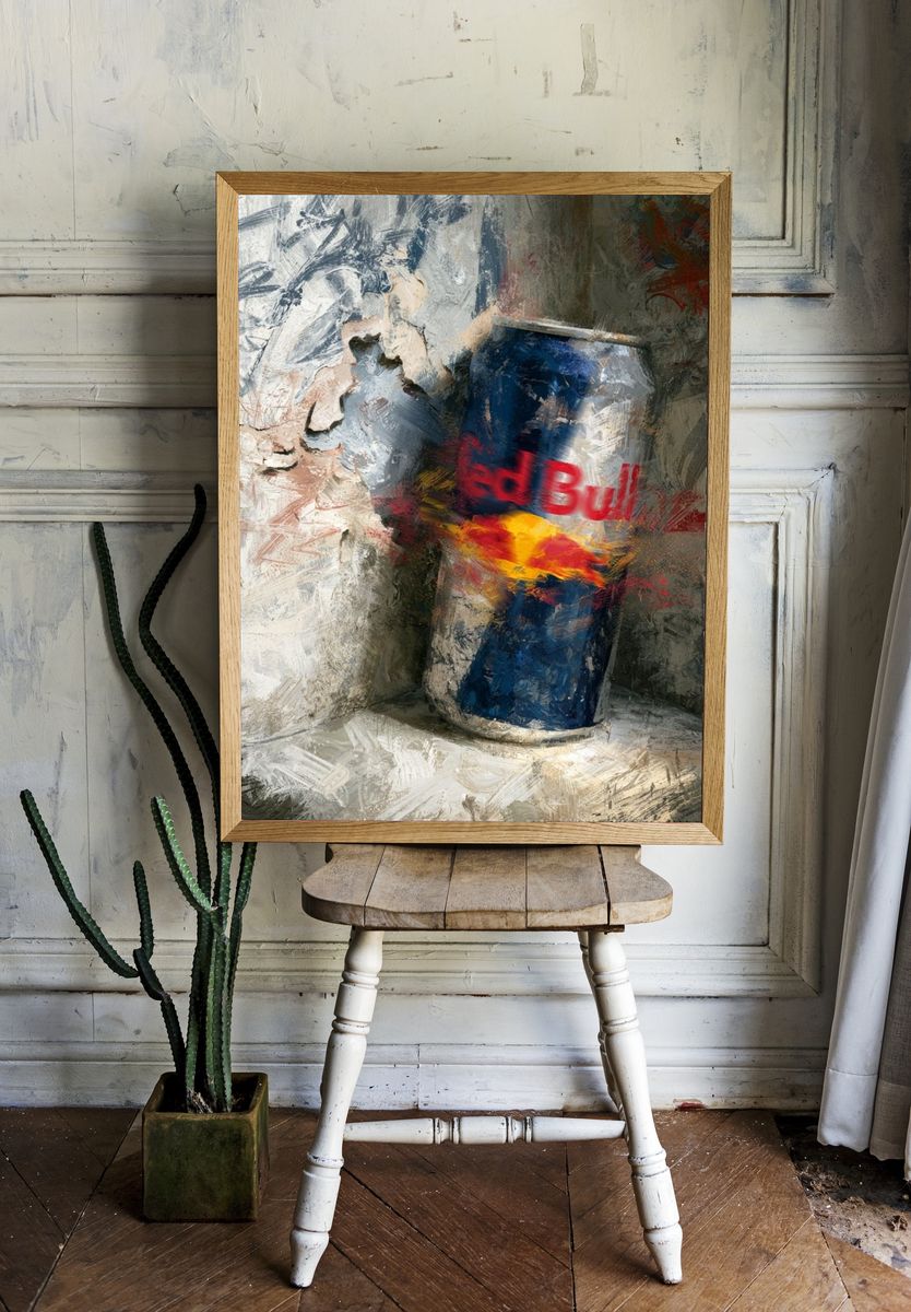 Red Bull Can Contemporary Print. room preview