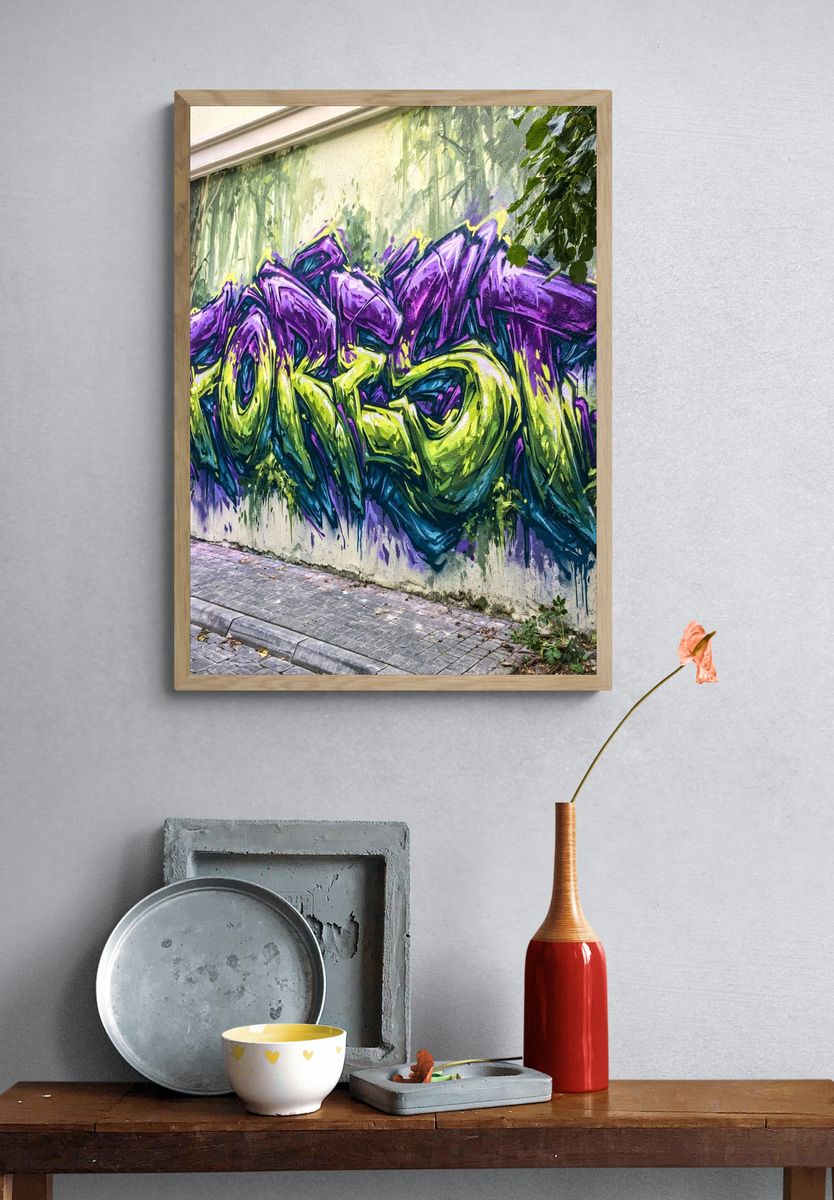 Neon Graffiti Abstract Print. — room view 3