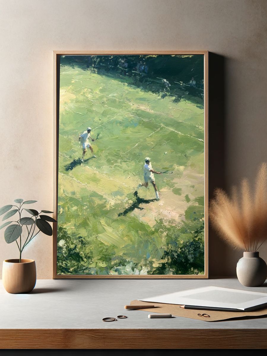 Tennis Court Impressionist Poster. — room view 2