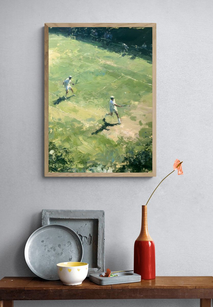 Tennis Court Impressionist Poster. — room view 3