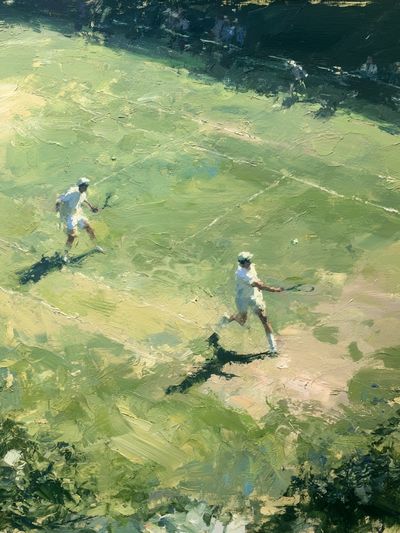 Tennis Court Impressionist Poster. poster