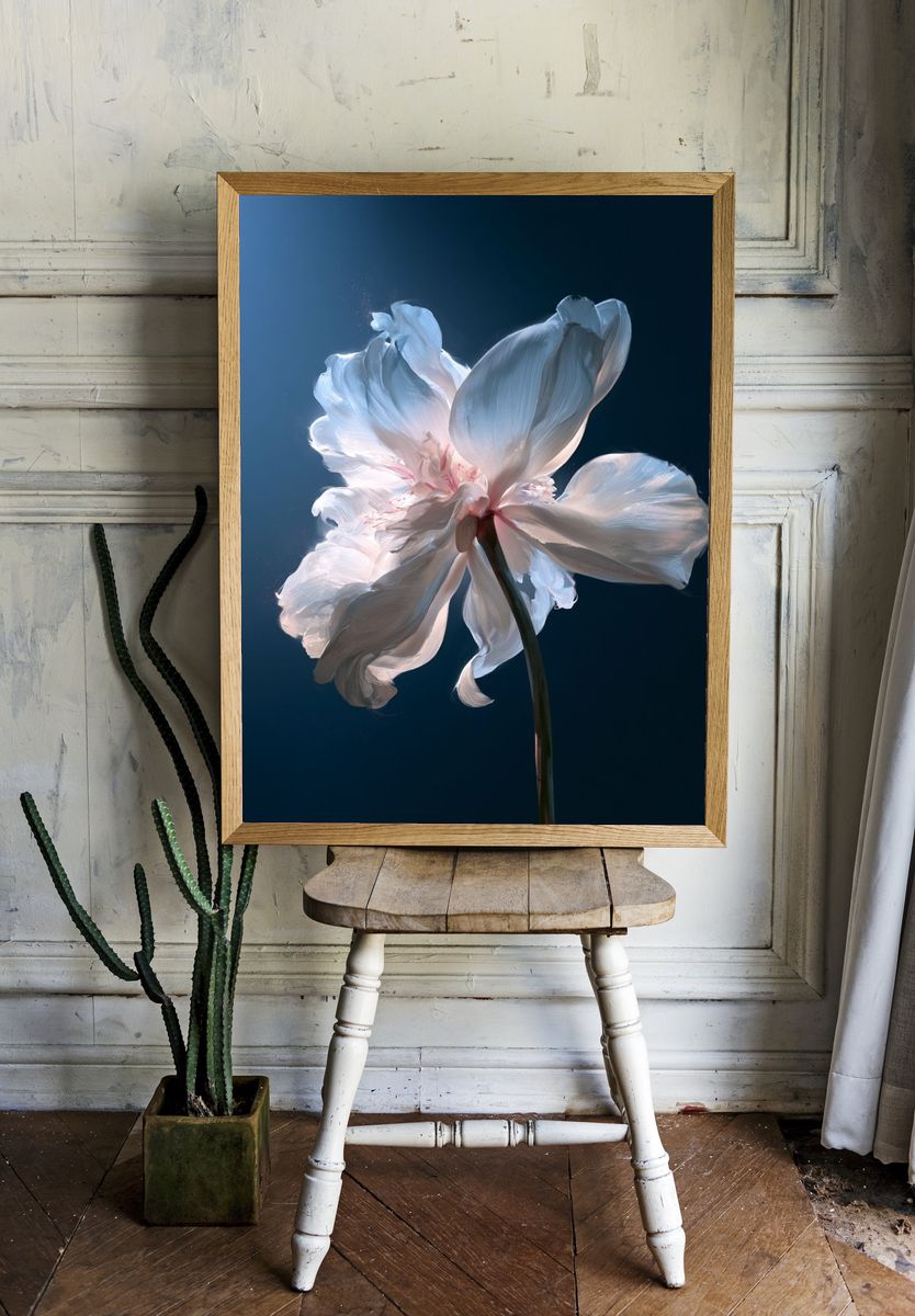 White Blossom Fine-Art Poster. room preview