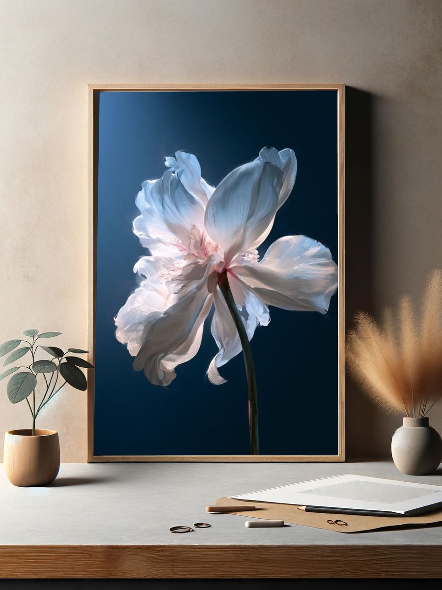 White Blossom Fine-Art Poster. — room view 2