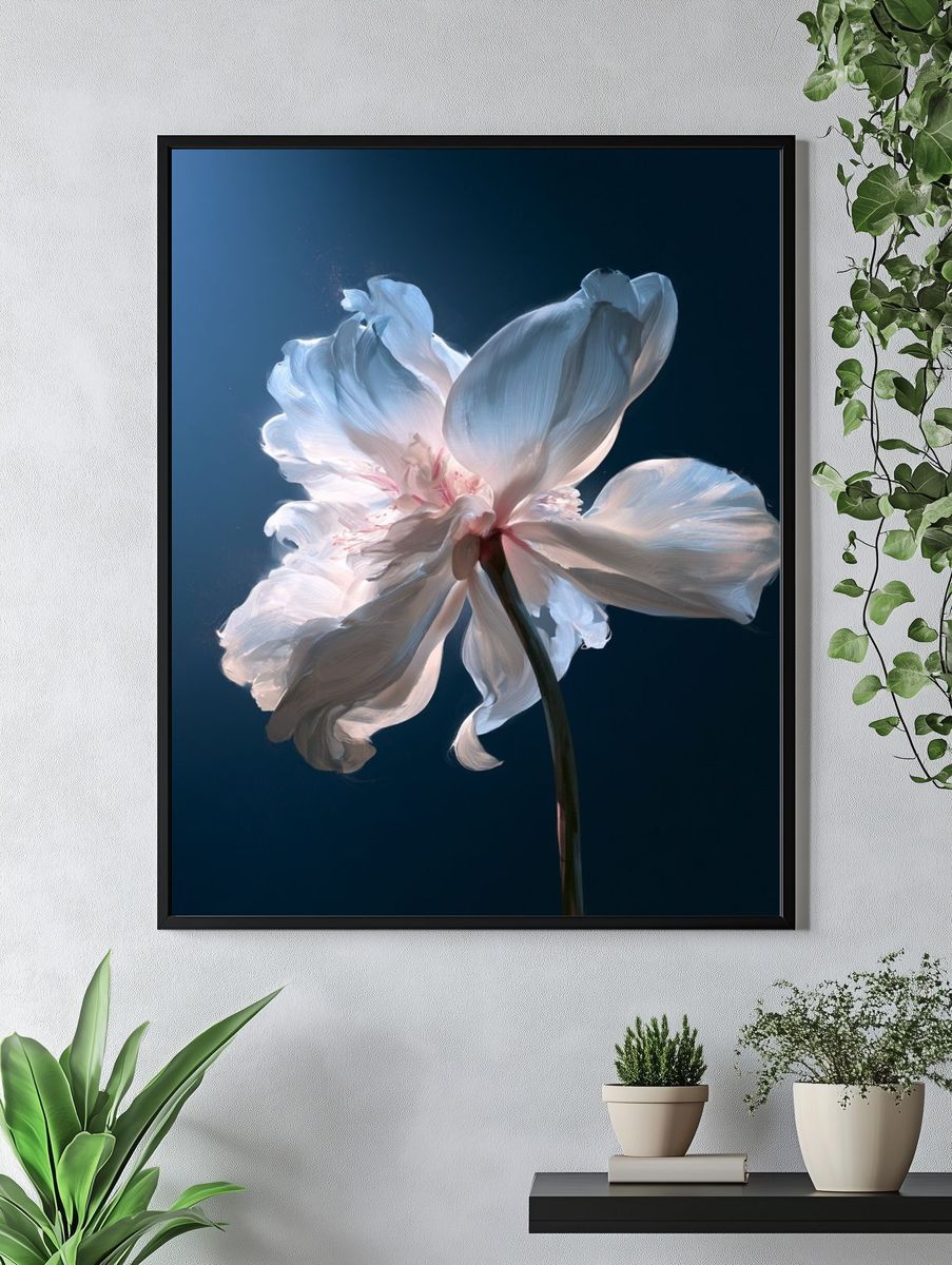 White Blossom Fine-Art Poster. — room view 4