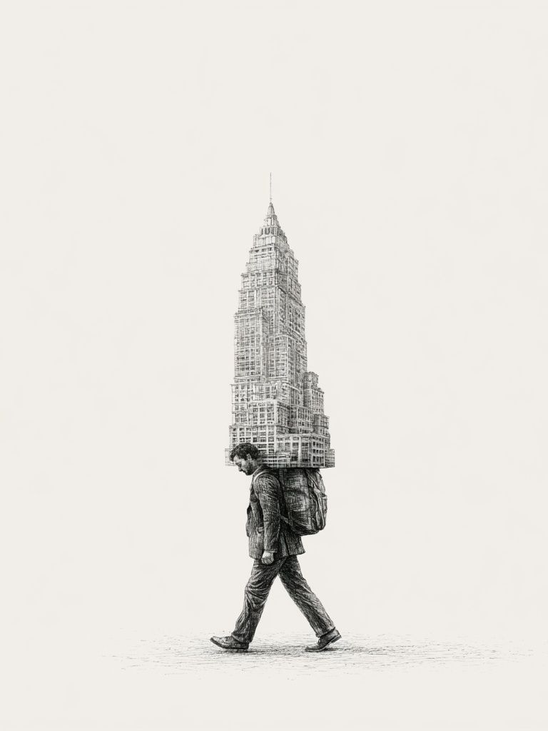 City Walker Surrealism Print. poster detail