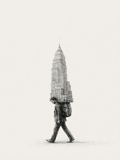 City Walker Surrealism Print.