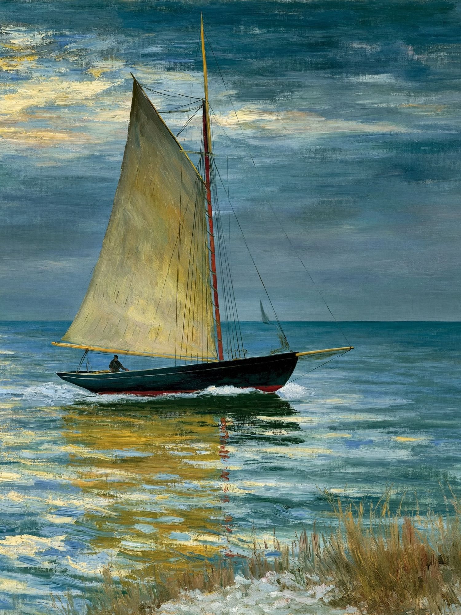 Sailboat at Sea Fine-Art Print. poster detail