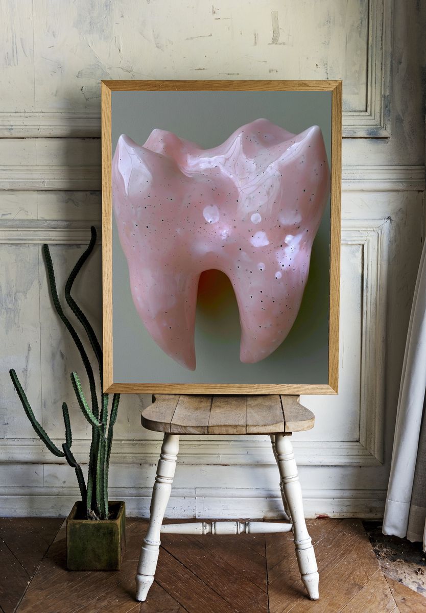 Pink Ceramic Tooth Poster. room preview