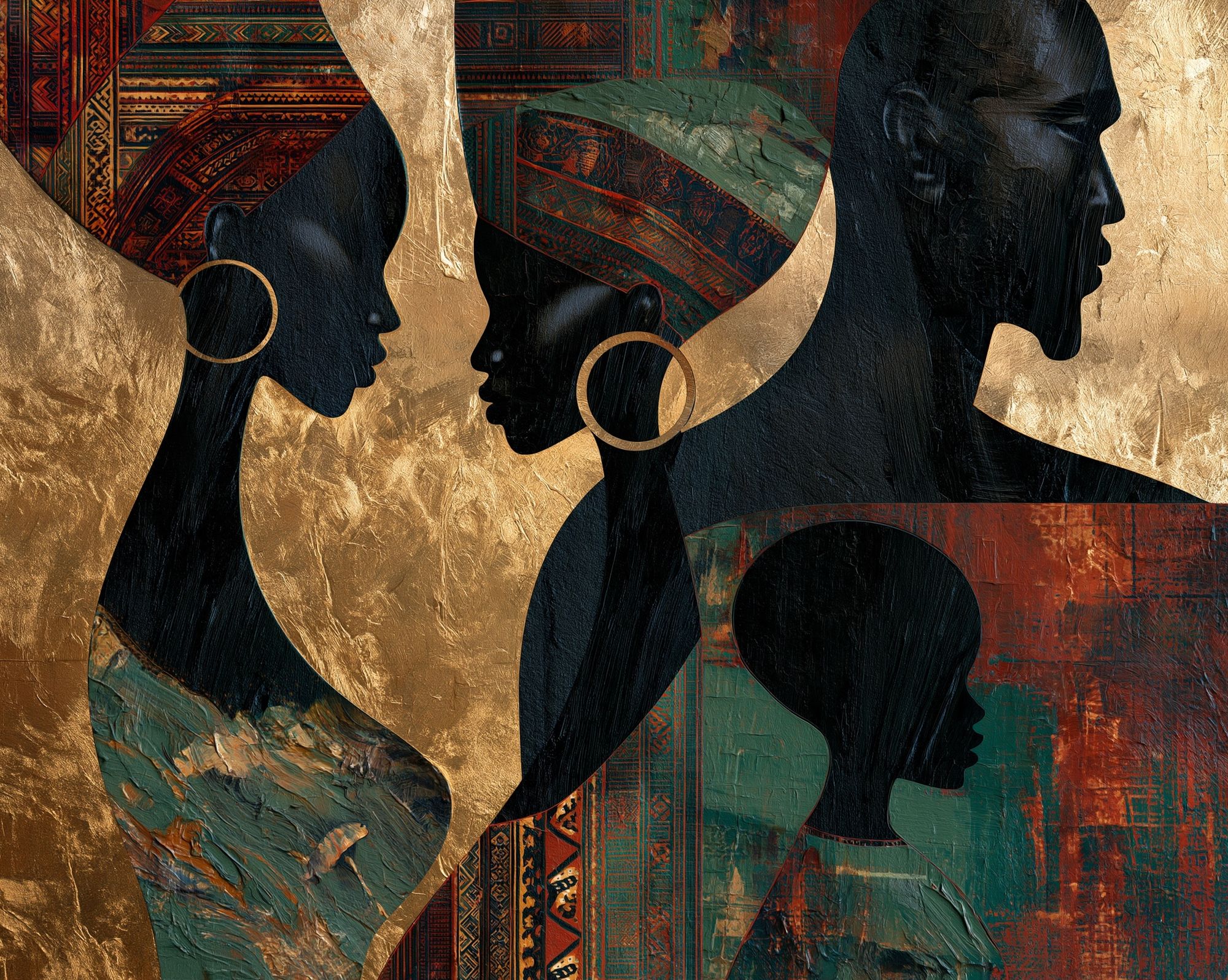 Afro Silhouettes Collage Poster. poster detail