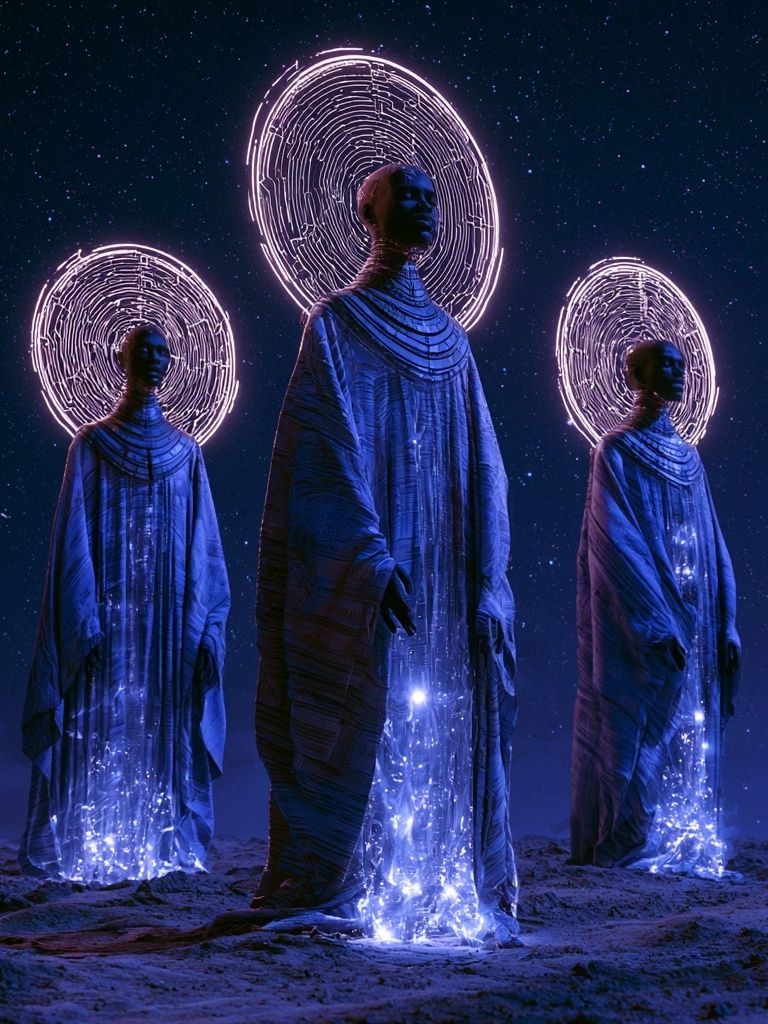 Celestial Figures Surrealism Print. poster detail