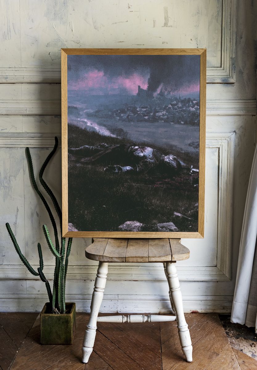 Dark Fantasy Battlefield Poster. room preview
