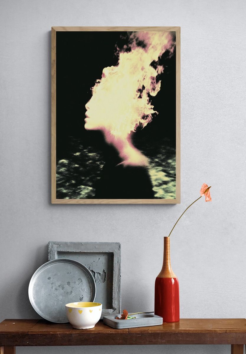 Dreaming Profile Surrealism Print. — room view 3