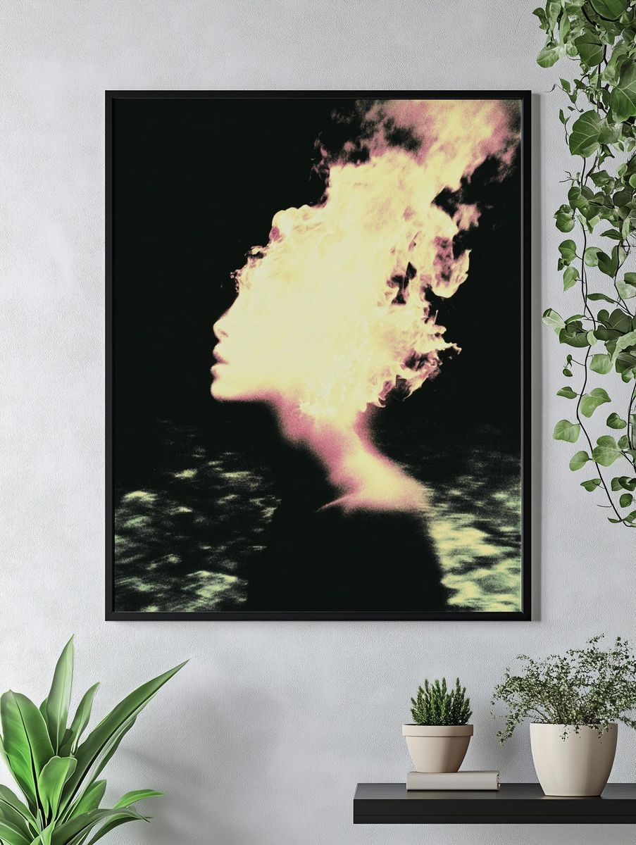 Dreaming Profile Surrealism Print. — room view 4