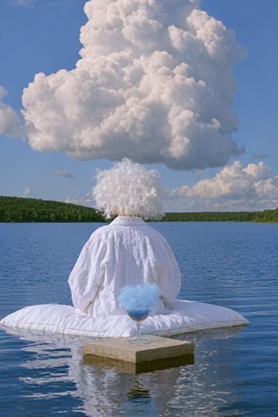 Dreamlike Lake Figure Surrealism Print.