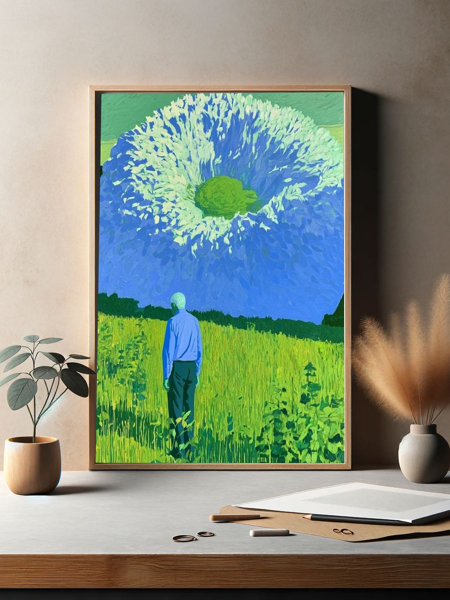 Surreal Flower Field Print. — room view 2