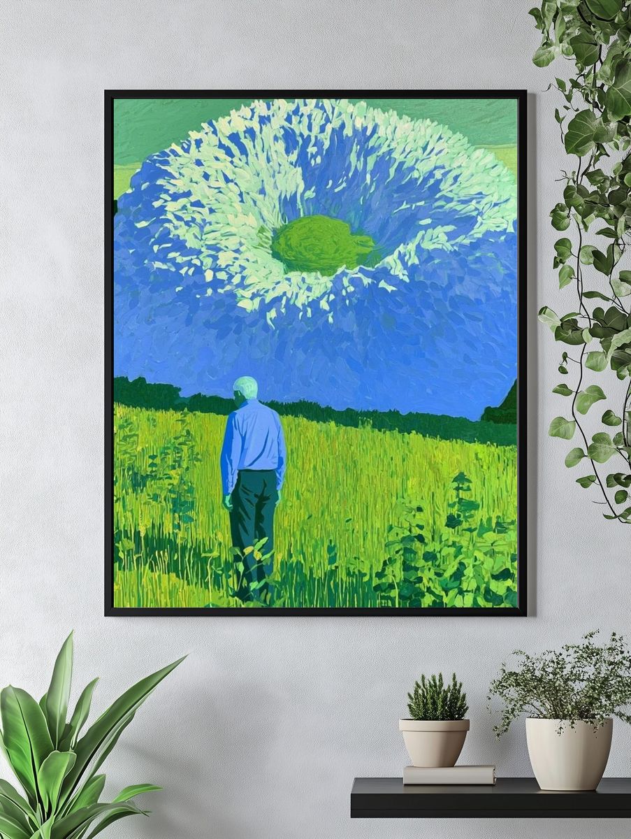 Surreal Flower Field Print. — room view 4