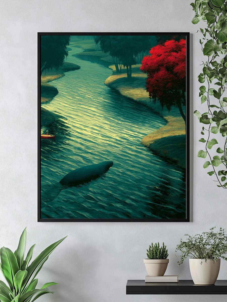 Dreamy River Landscape Print. — room view 4