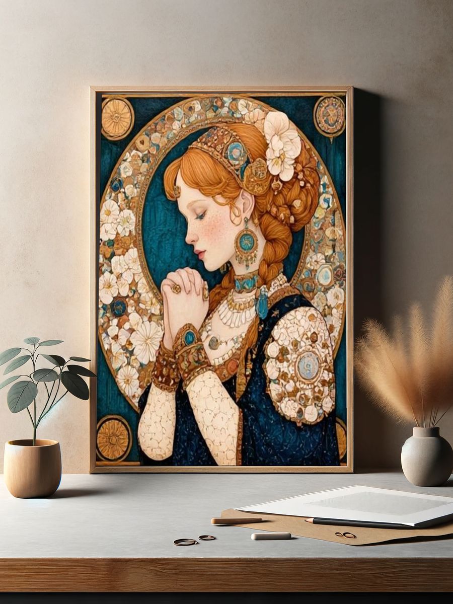 Moonlit Knight on Horse Print. — room view 2