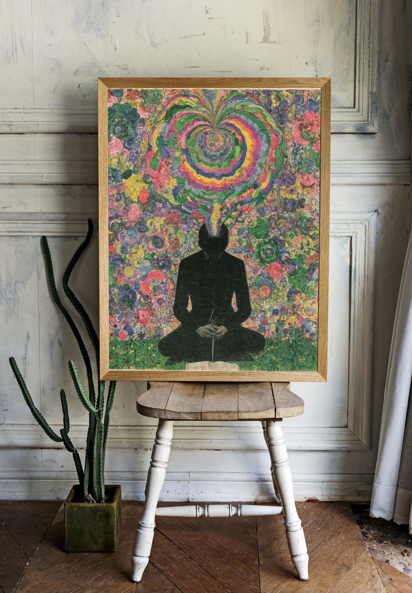 Meditative Floral Vision Fine-Art Poster. — room view 1