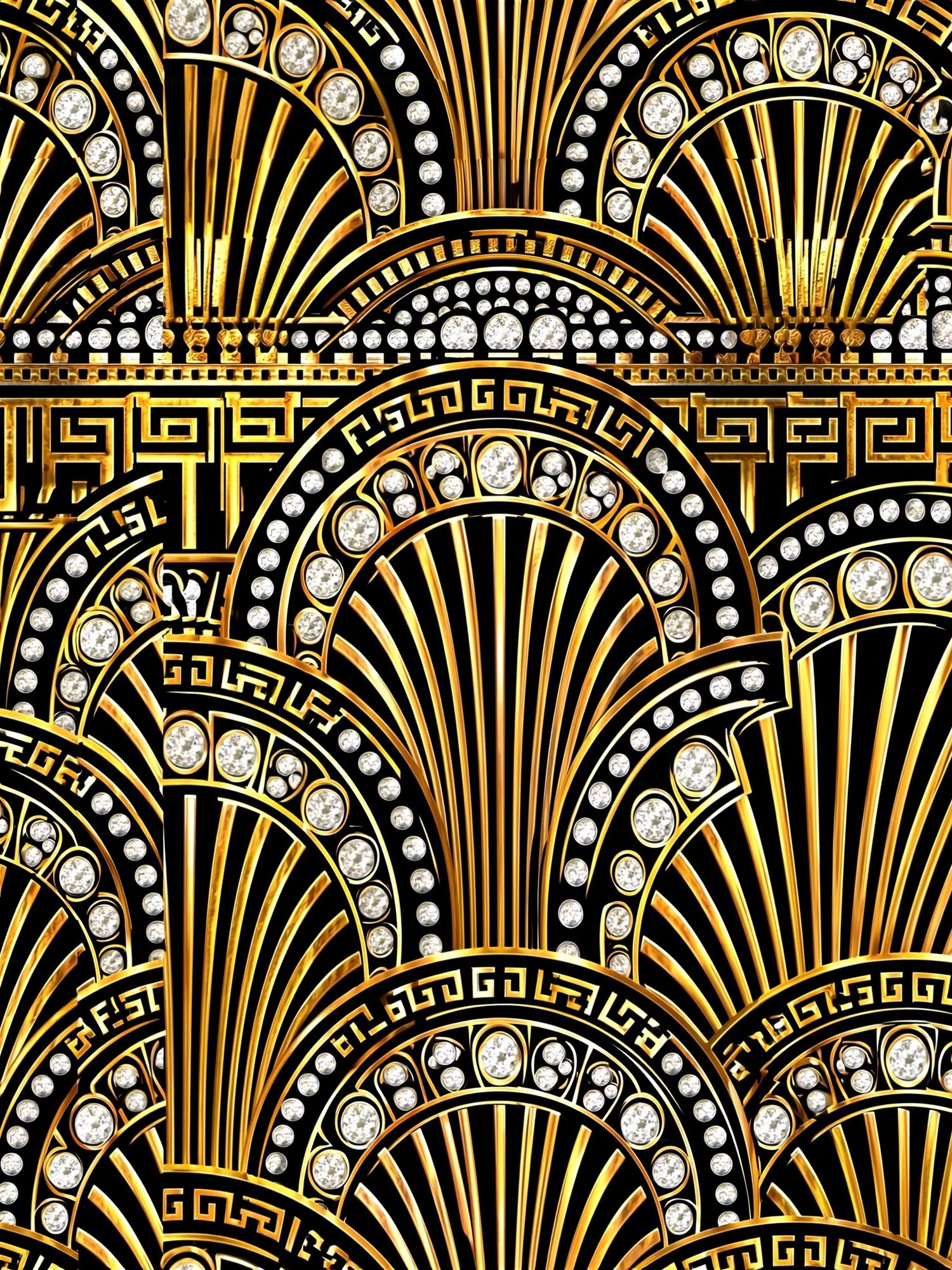 Art Deco Gold Fan Pattern Poster. poster detail