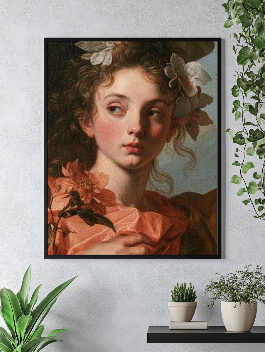 Floral Portrait Renaissance Print. — room view 4