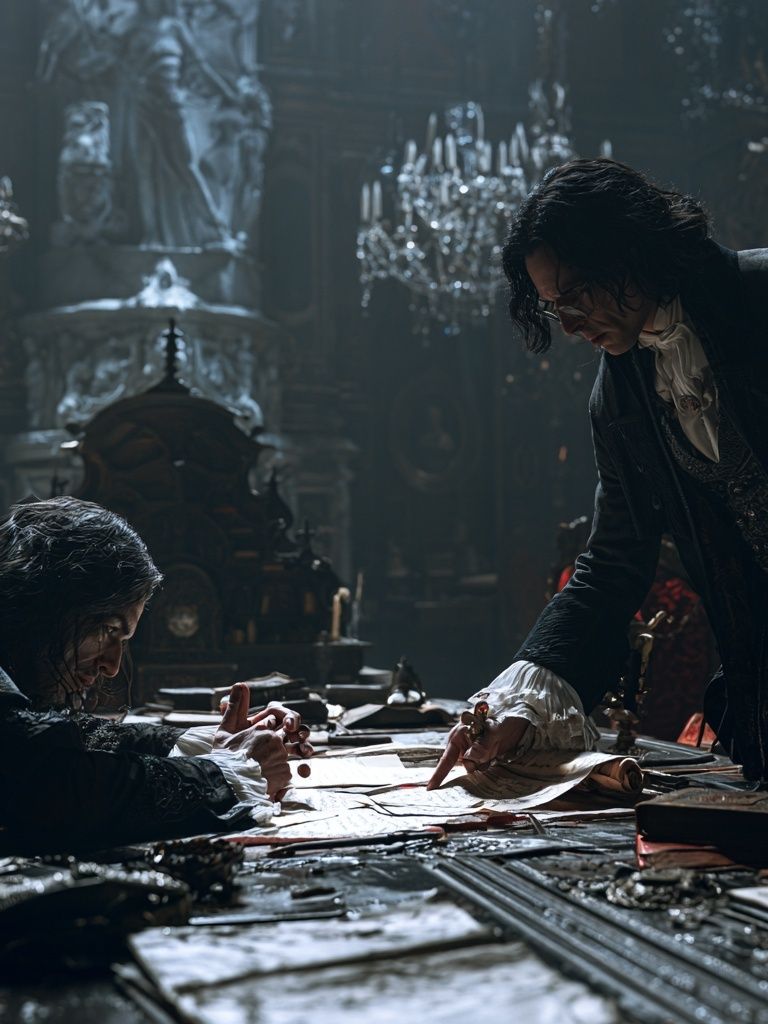 Gothic Duel in Candlelight Poster. poster — fine-art art