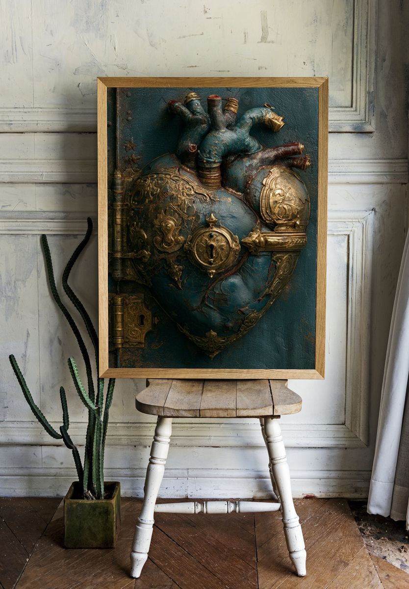 Steampunk Heart — Fine-Art Print. room preview