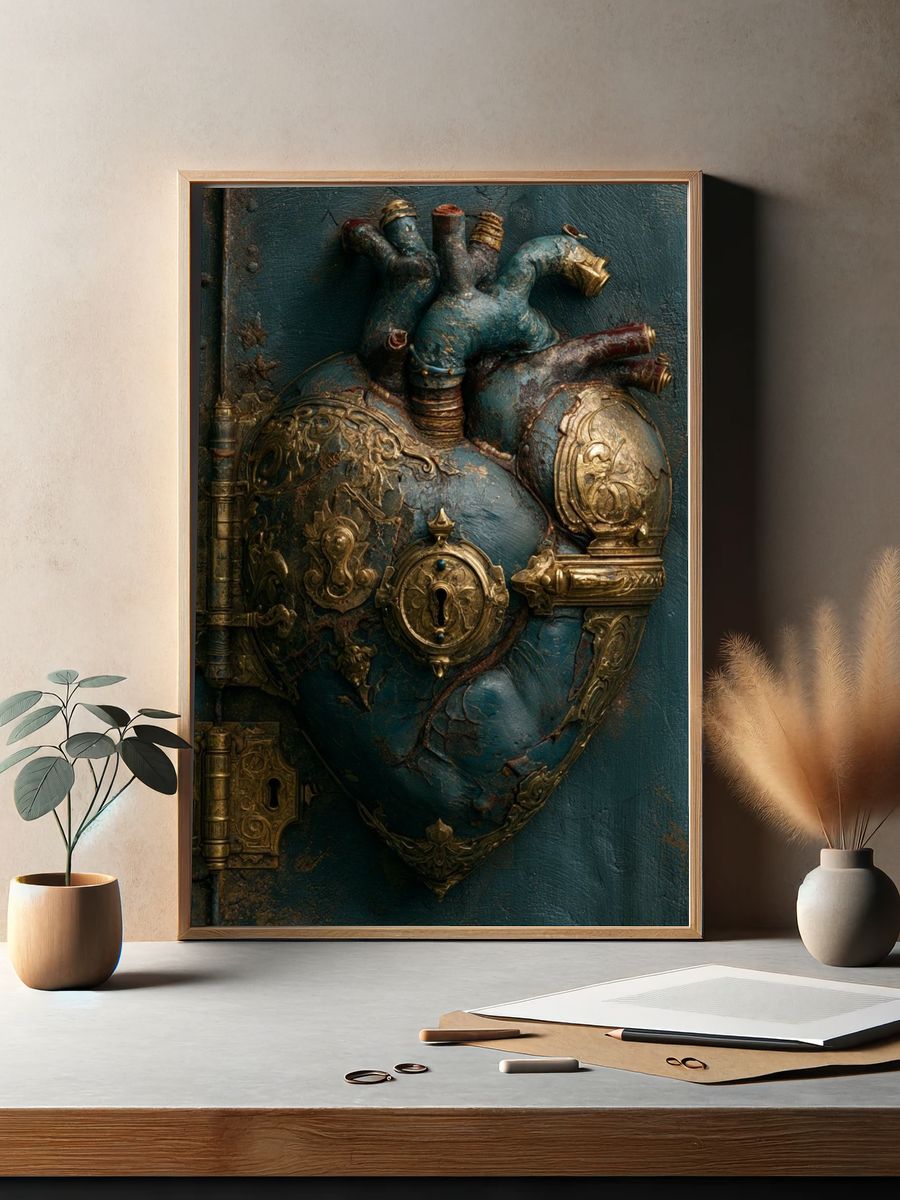 Steampunk Heart — Fine-Art Print. — room view 2